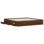 Cama con cajones madera ingeniería marrón roble 160x200 cm de , Camas y somieres - Ref: Foro24-3207265, Precio: 228,42 €, Des...