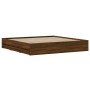 Cama con cajones madera ingeniería marrón roble 160x200 cm de , Camas y somieres - Ref: Foro24-3207265, Precio: 228,42 €, Des...
