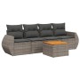 Juego de sofás jardín con cojines 5 pzas ratán sintético gris de , Conjuntos de jardín - Ref: Foro24-3224884, Precio: 306,58 ...
