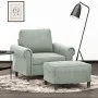 Sillón con taburete terciopelo gris claro 60 cm de , Sofás - Ref: Foro24-3201205, Precio: 213,17 €, Descuento: %