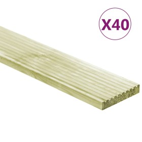 Tablas para terraza 40 uds madera de pino impregnada 5,8 m² 1m de , Suelos y moquetas - Ref: Foro24-3107766, Precio: 370,74 €...