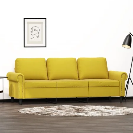 3-seater yellow velvet sofa 180 cm by , Sofas - Ref: Foro24-359545, Price: 274,90 €, Discount: %