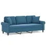 Sofá de 3 plazas con cojines terciopelo azul 180 cm de , Sofás - Ref: Foro24-3200964, Precio: 320,38 €, Descuento: %