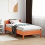 Estructura cama con cabecero madera pino marrón cera 90x190 cm de , Camas y somieres - Ref: Foro24-842625, Precio: 93,88 €, D...