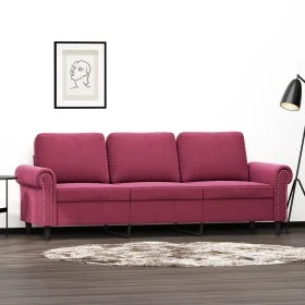 Sofá de 3 plazas de terciopelo rojo tinto 180 cm de , Sofás - Ref: Foro24-359543, Precio: 299,92 €, Descuento: %