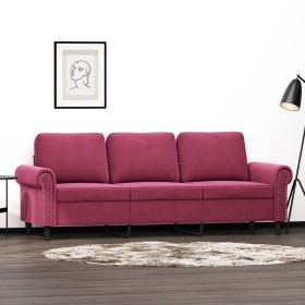 Sofá de 3 plazas de terciopelo rojo tinto 180 cm de , Sofás - Ref: Foro24-359543, Precio: 323,09 €, Descuento: %