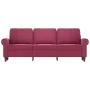 Sofá de 3 plazas de terciopelo rojo tinto 180 cm de , Sofás - Ref: Foro24-359543, Precio: 299,92 €, Descuento: %