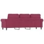 Sofá de 3 plazas de terciopelo rojo tinto 180 cm de , Sofás - Ref: Foro24-359543, Precio: 299,92 €, Descuento: %