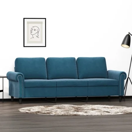 Sofá de 3 plazas terciopelo azul 180 cm de , Sofás - Ref: Foro24-359548, Precio: 310,72 €, Descuento: %