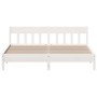 Estructura de cama con cabecero madera de pino blanco 200x200cm de , Camas y somieres - Ref: Foro24-3216201, Precio: 221,42 €...