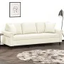 Sofá de 3 plazas con cojines terciopelo color crema 180 cm de , Sofás - Ref: Foro24-3200963, Precio: 334,37 €, Descuento: %