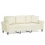Sofá de 3 plazas con cojines terciopelo color crema 180 cm de , Sofás - Ref: Foro24-3200963, Precio: 334,37 €, Descuento: %
