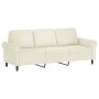 Sofá de 3 plazas con cojines terciopelo color crema 180 cm de , Sofás - Ref: Foro24-3200963, Precio: 334,37 €, Descuento: %
