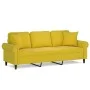 Sofá de 3 plazas con cojines terciopelo amarillo 180 cm de , Sofás - Ref: Foro24-3200961, Precio: 287,75 €, Descuento: %