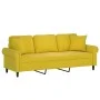 Sofá de 3 plazas con cojines terciopelo amarillo 180 cm de , Sofás - Ref: Foro24-3200961, Precio: 287,75 €, Descuento: %
