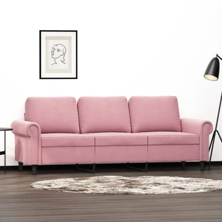 Sofá de 3 plazas terciopelo rosa 180 cm de , Sofás - Ref: Foro24-359542, Precio: 344,04 €, Descuento: %