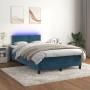 Cama box spring colchón y LED terciopelo azul oscuro 120x200 cm de , Camas y somieres - Ref: Foro24-3134337, Precio: 387,64 €...