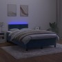 Cama box spring colchón y LED terciopelo azul oscuro 120x200 cm de , Camas y somieres - Ref: Foro24-3134337, Precio: 387,64 €...