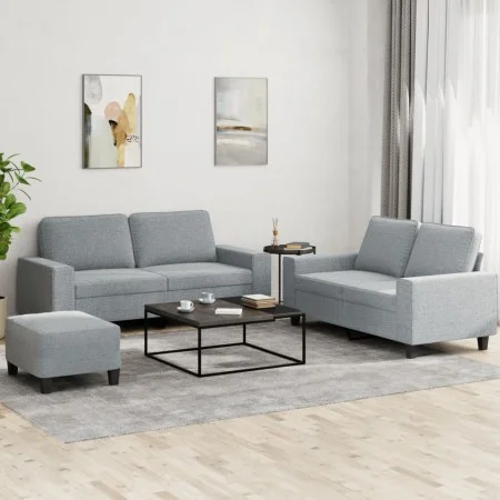 3-teilige Sofagarnitur aus hellgrauem Stoff von , Sofas - Ref: Foro24-3201890, Preis: 559,89 €, Rabatt: %