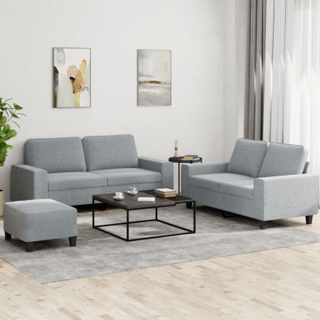 Juego de sofás 3 piezas tela gris claro de , Sofás - Ref: Foro24-3201890, Precio: 569,75 €, Descuento: %