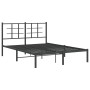 Estructura de cama con cabecero metal negro 135x190 cm de , Camas y somieres - Ref: Foro24-355560, Precio: 101,11 €, Descuent...