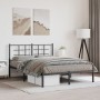 Estructura de cama con cabecero metal negro 135x190 cm de , Camas y somieres - Ref: Foro24-355560, Precio: 101,11 €, Descuent...