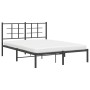Estructura de cama con cabecero metal negro 135x190 cm de , Camas y somieres - Ref: Foro24-355560, Precio: 101,11 €, Descuent...