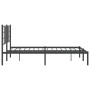 Estructura de cama con cabecero metal negro 135x190 cm de , Camas y somieres - Ref: Foro24-355560, Precio: 101,11 €, Descuent...
