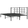Estructura de cama con cabecero metal negro 135x190 cm de , Camas y somieres - Ref: Foro24-355560, Precio: 101,11 €, Descuent...