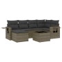 Set de sofás de jardín 7 piezas con cojines ratán PE gris de , Conjuntos de jardín - Ref: Foro24-3252807, Precio: 440,46 €, D...