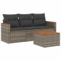 Set de sofás de jardín 4 pzas y cojines ratán sintético gris de , Conjuntos de jardín - Ref: Foro24-3225766, Precio: 216,42 €...