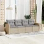 Juego de sofás jardín con cojines beige mezcla 4 pzas ratán PE de , Conjuntos de jardín - Ref: Foro24-3225772, Precio: 244,98...