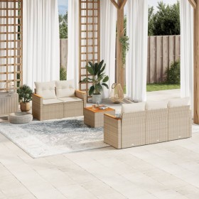 Juego de sofás jardín con cojines 6 pzas ratán sintético beige de , Conjuntos de jardín - Ref: Foro24-3225785, Precio: 375,12...