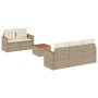 Juego de sofás jardín con cojines 6 pzas ratán sintético beige de , Conjuntos de jardín - Ref: Foro24-3225785, Precio: 375,12...