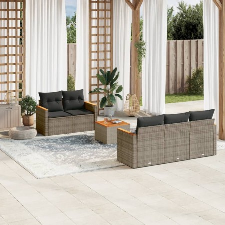 Set de muebles de jardín 6 pzas y cojines ratán sintético gris de , Conjuntos de jardín - Ref: Foro24-3225787, Precio: 339,33...