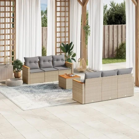 Juego de sofás jardín con cojines beige mezcla 7 pzas ratán PE de , Conjuntos de jardín - Ref: Foro24-3225793, Precio: 426,74...