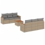Juego de sofás jardín con cojines beige mezcla 7 pzas ratán PE de , Conjuntos de jardín - Ref: Foro24-3225793, Precio: 424,55...
