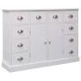 Aparador con 10 cajones madera blanco 113x30x79 cm de vidaXL, Aparadores - Ref: Foro24-284175, Precio: 277,47 €, Descuento: %