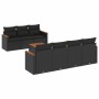 Set de sofás de jardín 8 piezas y cojines ratán sintético negro de , Conjuntos de jardín - Ref: Foro24-3225803, Precio: 488,7...