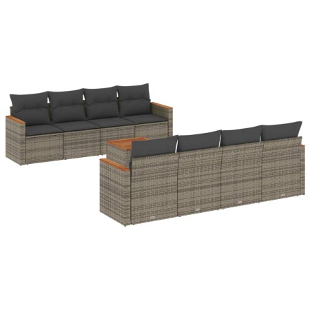 Set de muebles de jardín 9 pzas y cojines ratán sintético gris de , Conjuntos de jardín - Ref: Foro24-3225822, Precio: 500,32...