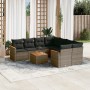 Set de muebles de jardín 9 pzas y cojines ratán sintético gris de , Conjuntos de jardín - Ref: Foro24-3225829, Precio: 508,21...