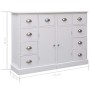 Aparador con 10 cajones madera blanco 113x30x79 cm de vidaXL, Aparadores - Ref: Foro24-284175, Precio: 277,47 €, Descuento: %