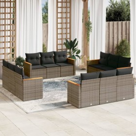 Set de sofás de jardín 12 pzas con cojines ratán sintético gris de , Conjuntos de jardín - Ref: Foro24-3225836, Precio: 764,2...