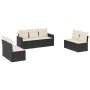 Set de comedor de jardín 7 pzas y cojines ratán sintético negro de , Conjuntos de jardín - Ref: Foro24-3225874, Precio: 369,7...