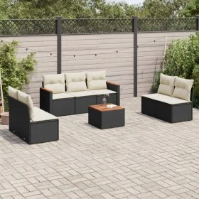 Set de sofás de jardín 8 piezas y cojines ratán sintético negro de , Conjuntos de jardín - Ref: Foro24-3225881, Precio: 422,6...
