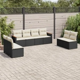 Set de sofás de jardín 8 piezas y cojines ratán sintético negro de , Conjuntos de jardín - Ref: Foro24-3225888, Precio: 438,0...