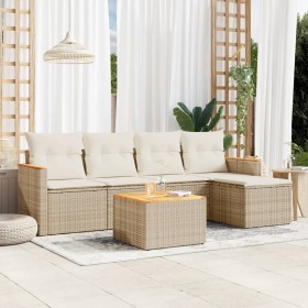 Juego de sofás jardín con cojines 6 pzas ratán sintético beige de , Conjuntos de jardín - Ref: Foro24-3225925, Precio: 334,73...