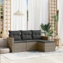 Set de sofás de jardín 4 pzas y cojines ratán sintético gris de , Conjuntos de jardín - Ref: Foro24-3225906, Precio: 219,63 €...