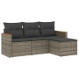 Set de sofás de jardín 4 pzas y cojines ratán sintético gris de , Conjuntos de jardín - Ref: Foro24-3225906, Precio: 219,63 €...