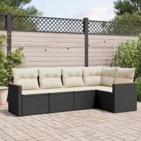 Set de muebles de jardín 5 pzas y cojines ratán sintético negro de , Conjuntos de jardín - Ref: Foro24-3225944, Precio: 312,5...